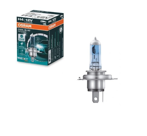 Bec H4 OSRAM 64193CBN 12V; 60/55W; COOL BLUE INTENSE (NextGen); cu pana 100% mai multa lumina; albastru; P43t; Omologare: ECE; pana la 400 h; Fascicu