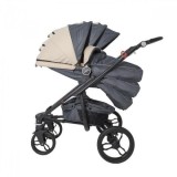 Carucior modular 2 in 1 Cangaroo Arrow Salmon, 0-3 ani, landou transformabil, cadru aluminiu, husa picioare, copertina, cos cumparaturi