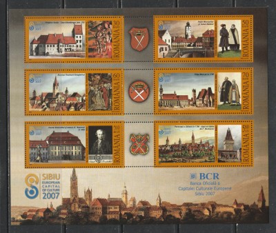 Romania 2007 - #1769B Sibiu Capitala Culturala Europeana M/S 1v MNH foto