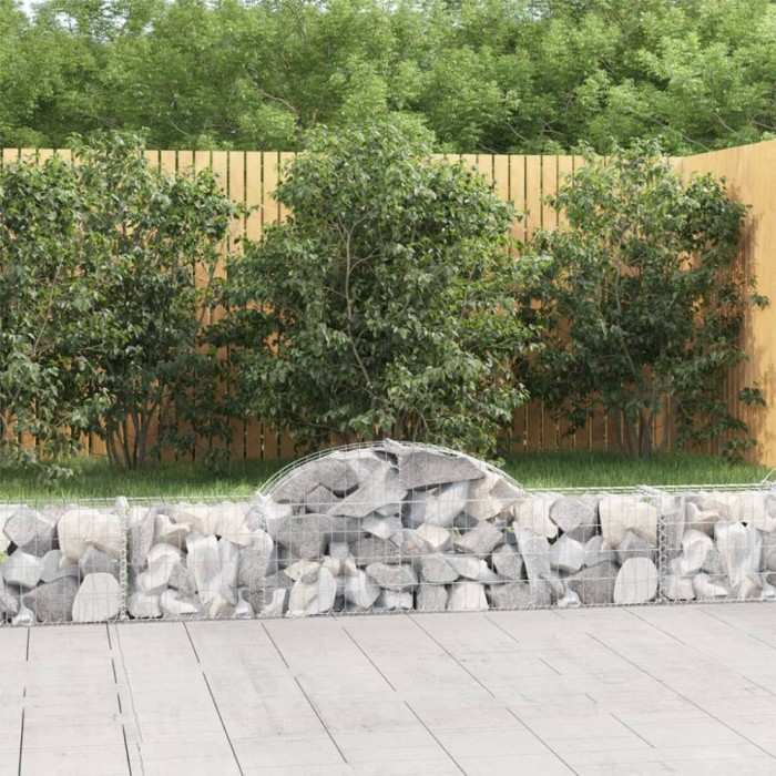 vidaXL Coșuri gabion arcuite 5 buc, 200x30x40/60 cm, fier galvanizat 3146050