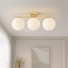 Lustra aurie cu Glob alb Moderna E27x3