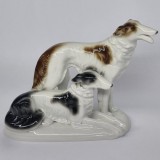 Caini Barzoi - Bibelou portelan german vechi, vintage