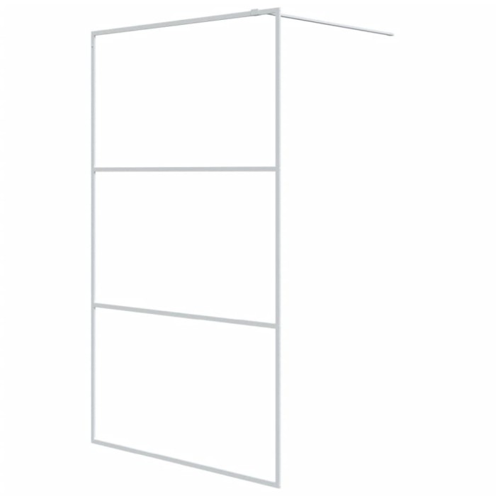 Paravan dus walk-in, alb, 115x195 cm, sticla ESG transparenta