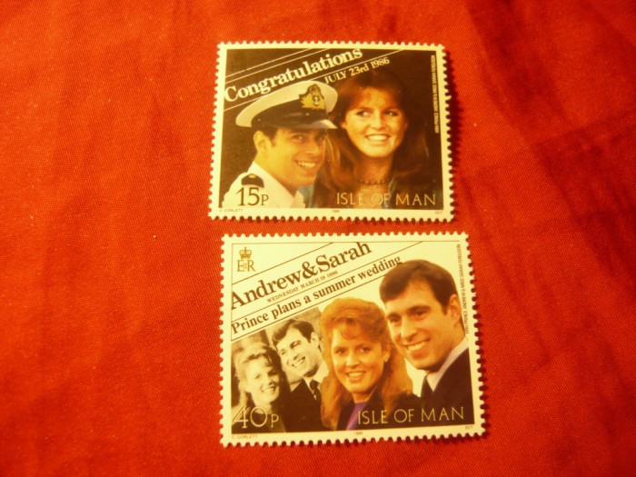 Serie Insula Man 1986 Nunta Print Andrew cu Sarah Ferguson , 2 val.