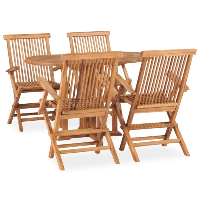 Gossi set mobilier de exterior pliabil, 5 piese, lemn masiv de tec