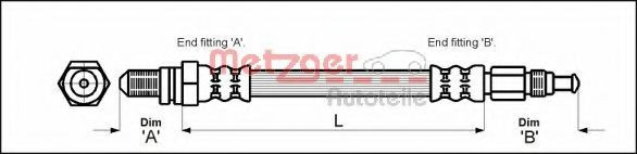 Conducta / cablu frana FORD KA (RB) (1996 - 2008) METZGER 4114804
