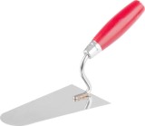 Lingura de zidar Strend Pro Premium, cu maner din lemn si capat metalic, rotunda, 200 mm, inox 1 mm