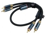 Cablu RCA mufă x2, 2m aurit negru