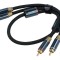 Cablu RCA mufă x2, 2m aurit negru