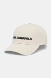Karl Lagerfeld șapcă de baseball din bumbac culoarea alb, cu imprimeu, A1W33071
