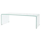 vidaXL Măsuță cafea sticlă securizată 98 x 45 x 30 cm, transparentă 244189