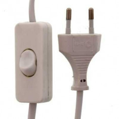 Cablu alimentare cu intrerupator pe fir 2x 0.75mmp 3m alb foto