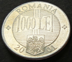 Moneda 1000 LEI - ROMANIA, anul 2001 *cod 3189 foto