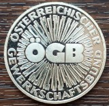 (A1018) MEDALIE DIN ARGINT AUSTRIA - 50 DE ANI DE SERVICIU - OGB, 15 GR, AG 900, Europa