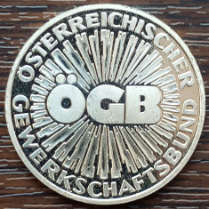 (A1018) MEDALIE DIN ARGINT AUSTRIA - 50 DE ANI DE SERVICIU - OGB, 15 GR, AG 900