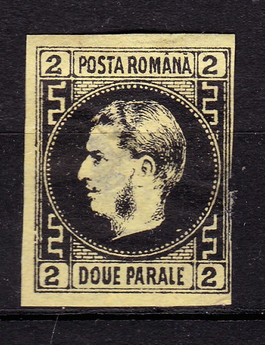 ✅RO 1867 ,LP 18 a ,&quot;Carol I cu favoriti&quot;,2 PAR , defect - subtiat central verso, nestampilat / negumat