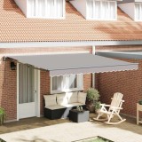 Cortina Retractabilă Manual Gri deschis 400x300 cm țesătură