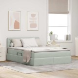 Cumpara ieftin Pat cu storage cu headboard Gri deschis 140 x 200 cm Catifea