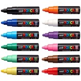 Marker Vopsea Posca Rosu, 4.5-5.5mm, Uscare Rapida, Universal: Lemn, Textile, Sticla, Metal, Plastic, Hartie