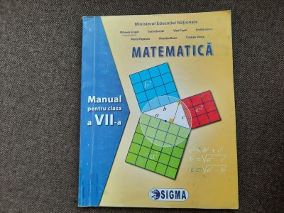 MATEMATICA, MANUAL PENTRU CLASA A VII-A-MIHAELA SINGER SI COLAB foto