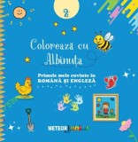 COLOREAZA CU ALBINUTA 2.Primele mele cuvinte in ROMANA si ENGLEZA, Meteor Press