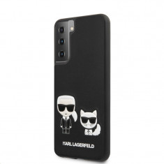 Husa Plastic - Piele Karl Lagerfeld Karl &Choupette pentru Samsung Galaxy S21+ 5G, Neagra KLHCS21MPCUSKCBK