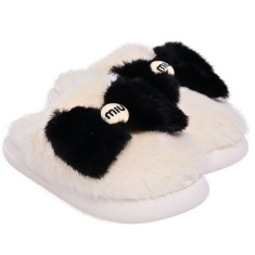 Papuci de casa cu blana moale si funda eleganta pentru femei - Caldurosi, Confortabili si Antiderapanti, Alb, 40-41