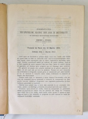 INSEMNATATEA DIVANURILOR AD - HOC DIN IASI SI BUCURESTI IN ISTORIA RENASTERII ROMANIEI de DIMITRIE A. STURDZA, VOL I-VII,1911-1912 foto