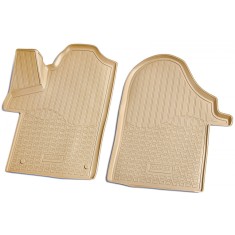 Set de 2 covorase bej cauciuc 3D stil tavita premium pentru Mercedes Vito, V-Class W447 din 2014
