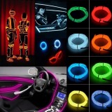 Kit EL Wire Albastru 2m, ProCart, Flexibil, Luminescent 360&deg;, Invertor Baterii AA (Nu sunt Incluse), Decor Haine, Efecte Speciale
