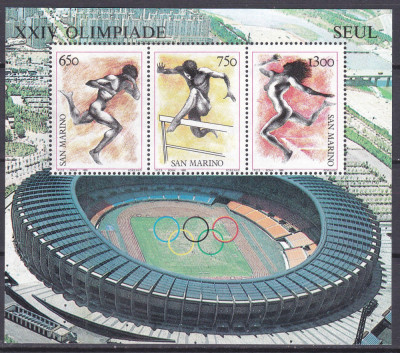 DB1 Olimpiada Seul 1988 San Marino SS MNH foto