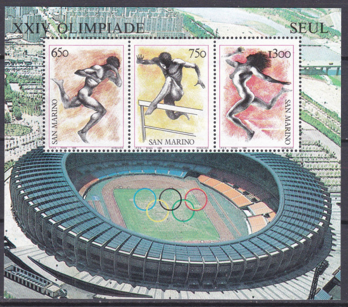 DB1 Olimpiada Seul 1988 San Marino SS MNH