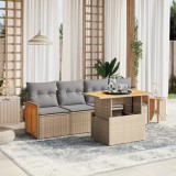 Gossi set canapele de gradina cu perne, 5 piese, bej, poliratan