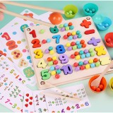 Cumpara ieftin Joc matematic de tip Montessori, lemn &ndash; Asociere si Sortare culori, 30 x 30 cm