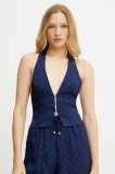 Elisabetta Franchi vesta culoarea bleumarin, un singur rand de nasturi, GL00652E2