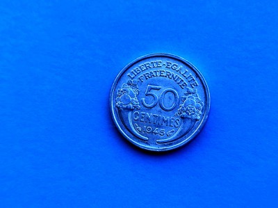50 Centimes 1945 Franta-Calitate-mai RAR foto