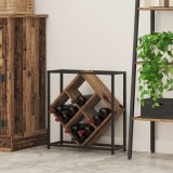 Răcitor Vin vidaXL Lemn Vechi, 8 Sticle, 51x18x52.5cm, Maro, Lemn Stratificat. Suport Sticle Vin