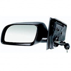 Oglinda exterioara VW Polo (9N3) Hatchback 04.2005-08.2009 Partea Stanga Crom Asferica, manuala Fara Incalzire, carcasa neagra, cu semnalizare foto