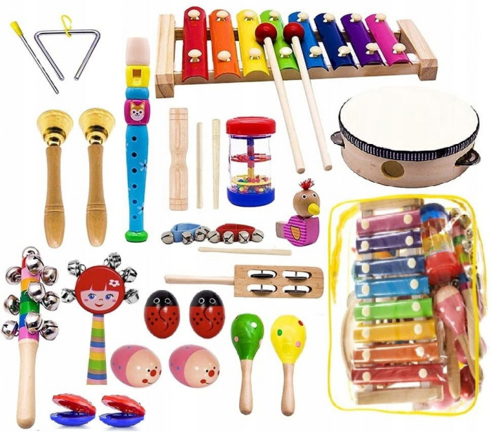 Instrumente pentru copii Sac de lemn Dulcimer flaut Dulcimer din lemn