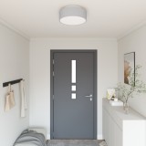 vidaXL Lustră, gri, montaj &icirc;ncastrat, &Oslash; 38 cm, țesătură, E27