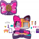 Set de joaca cu 2 papusi si 12 accesorii Polly Pocket, Sparkle Stage Bow, HCG17