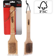 Perie pentru curatat gratar BBQ , 30 cm, din lemn
