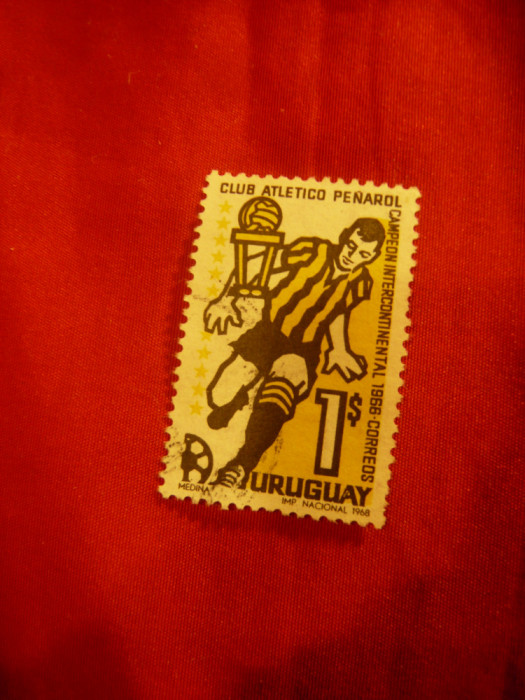 Serie Uruguay 1968 Campionat Mondial Fotbal 1966 1 val. stampilata