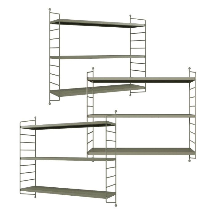 Set 3 buc raft perete Str&auml;ngn&auml;s 50x60x15cm otel camel [en.casa] HausGarden Leisure