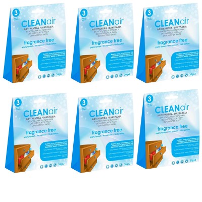 Set 18 plicuri anti-umiditate pentru sertare Clean Air, 30 gr, fara miros foto