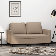 vidaXL Canapea cu 2 locuri, cappuccino, 120 cm, piele ecologică