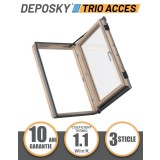 Fereastra mansarda acces acoperis DEPOSKY TRIO ACCES, 3 sticle