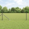 VidaXL Gard de legătură cu 13 st&acirc;lpi, cu punta, 0.8x25 m, din oțel galvanized