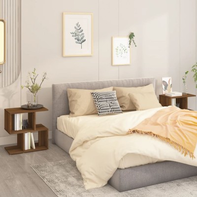 vidaXL Noptiere, 2 buc., stejar maro, 50x30x51,5 cm, lemn prelucrat 815833 foto