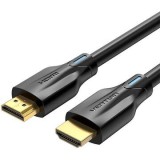 Cablu video Vention, HDMI(T) la HDMI(T), 1.5m, rezolutie maxima 8K la 60Hz/4K la 120Hz, conectori auriti, cupru/argint, invelis PVC, negru, &quot;AANBG&quot; (t